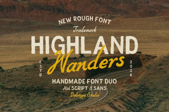 Highland Wanders: A Hand-Drawn Font Duo for Authentic Design