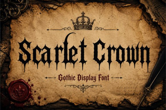 Scarlet Crown: Commanding Attention with Gothic Blackletter